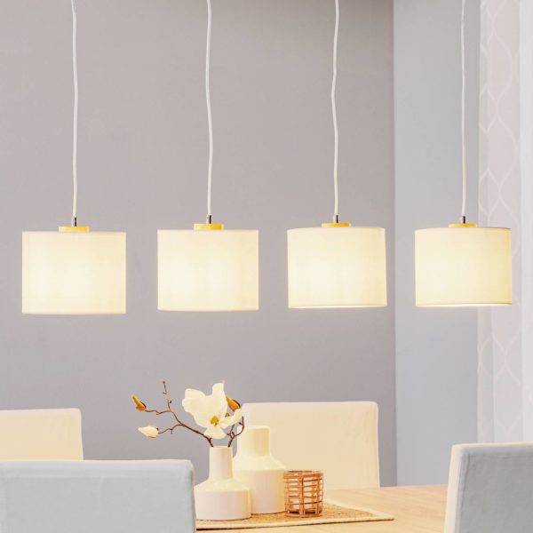 BRITOP Suspension Corralee blanche à quatre lampes BRITOP