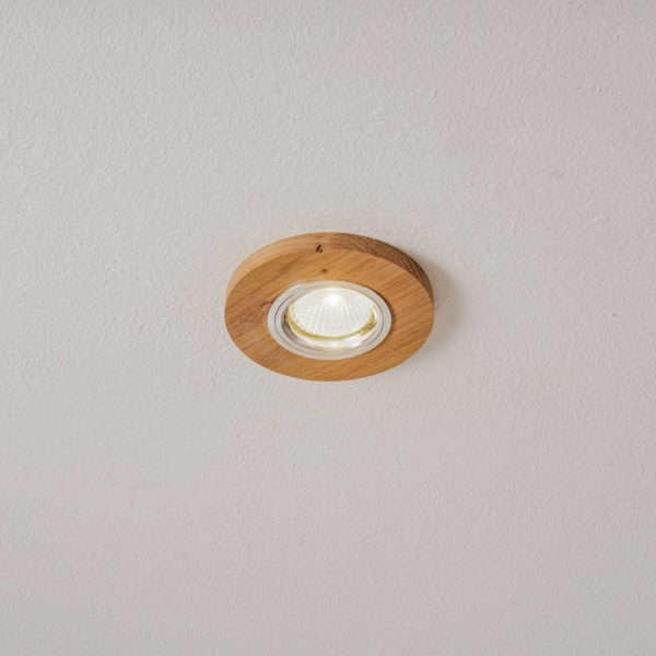 BRITOP Spot encastrable Sirion, rond, Ø 10 cm, bois de chêne, GU10 BRITOP