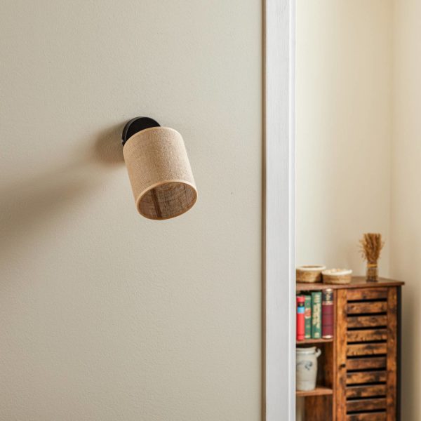 BRITOP Applique Jute avec abat-jour textile orientable BRITOP