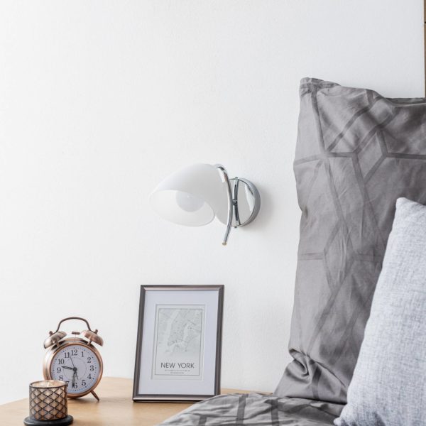 BRITOP Applique Varietta abat-jour en verre, chromée BRITOP