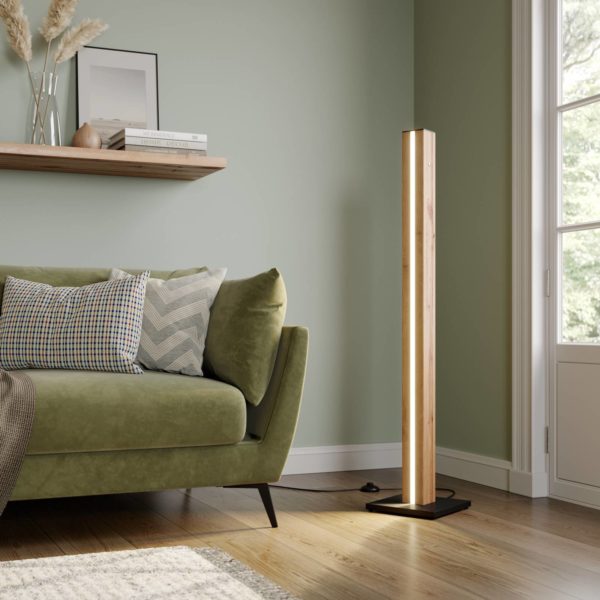 Envostar Eldder lampe sur pied LED en placage de chêne Envostar