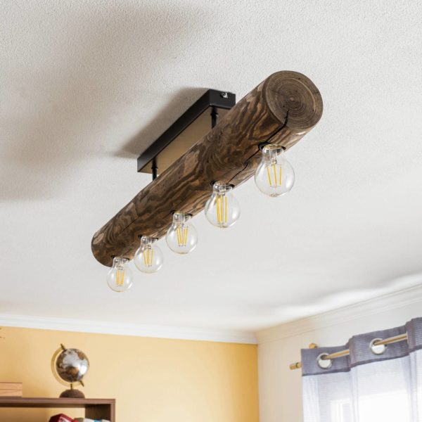 Envostar Beam plafonnier, 5 lampe, pin foncé Envostar