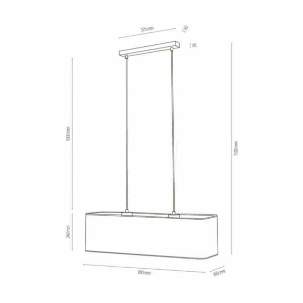 BRITOP Suspension Canvas abat-jour lin L80 cm angulaire BRITOP