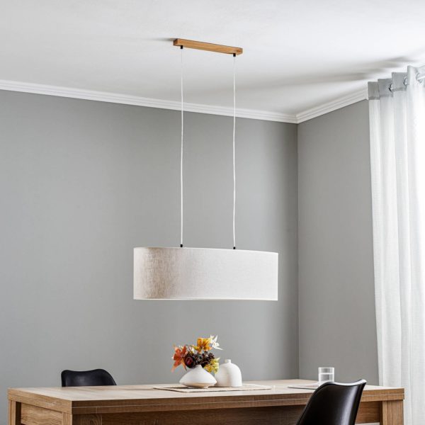 BRITOP Suspension Canvas abat-jour lin L80 cm ovale BRITOP