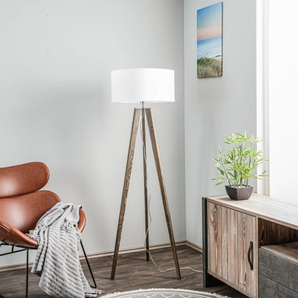 Envostar Junus Lampadaire tripode pin noyer Envostar