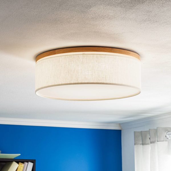 BRITOP Plafonnier Canvas, beige, Ø 48 cm, hauteur 16 cm BRITOP