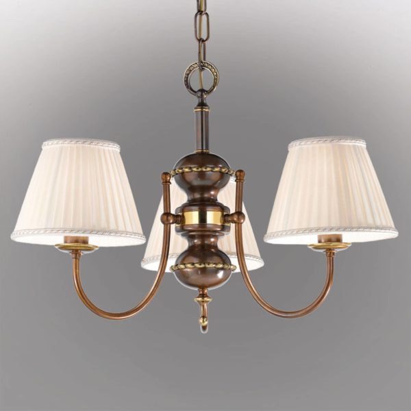 Cremasco Suspension Classic antique à 3 lampes Cremasco