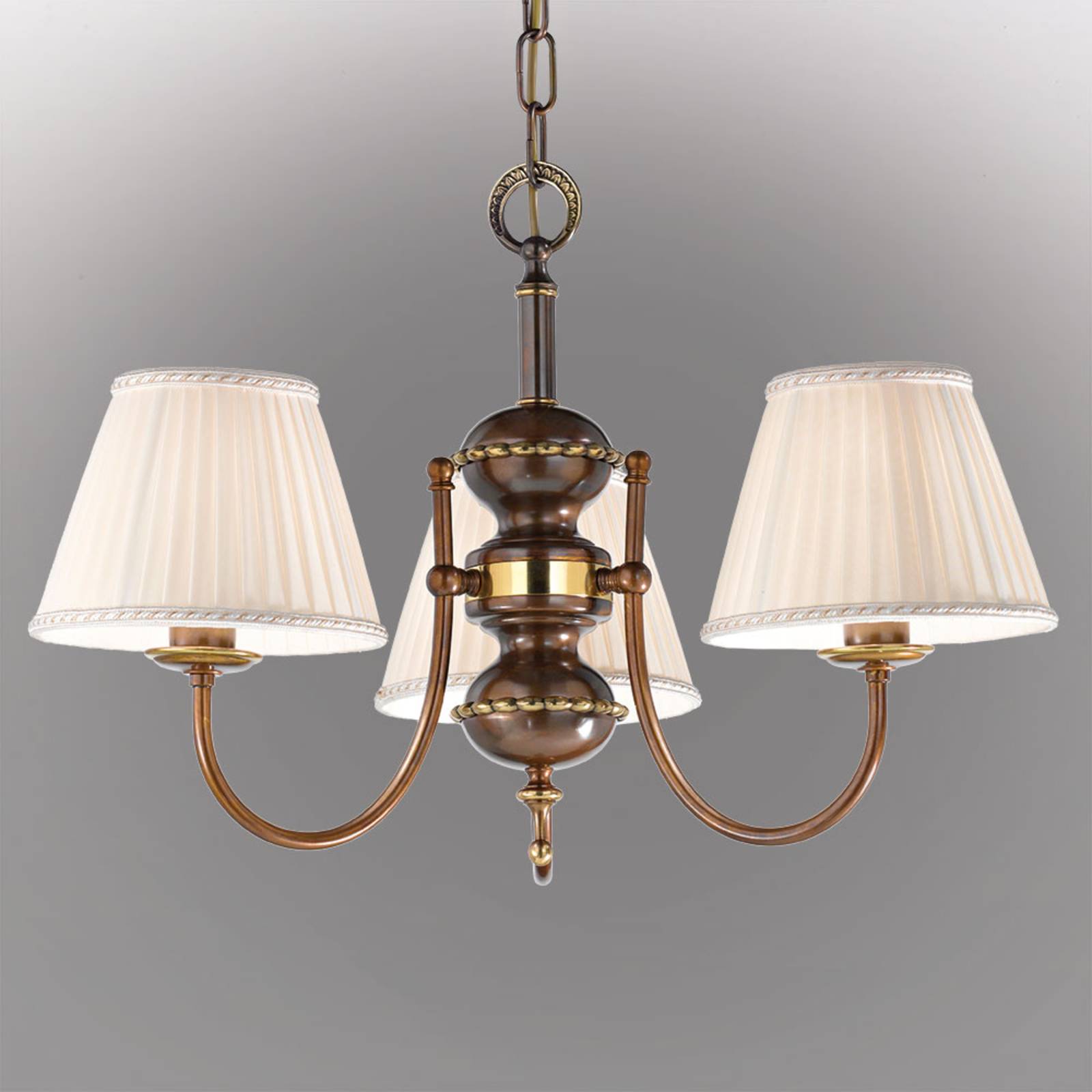 Cremasco Suspension Classic antique à 3 lampes Cremasco