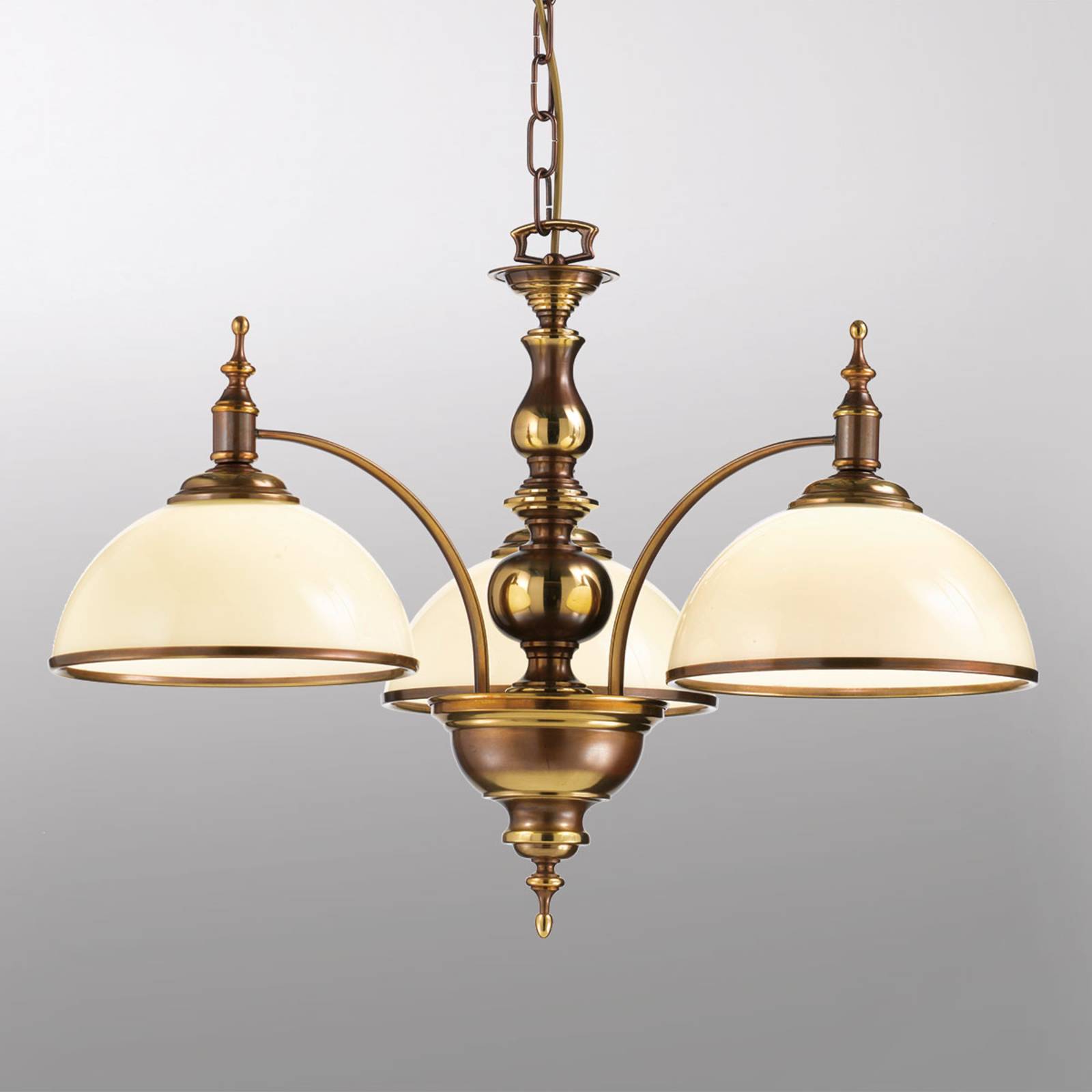 Cremasco Suspension Corola à aspect antique 3 lampes Cremasco