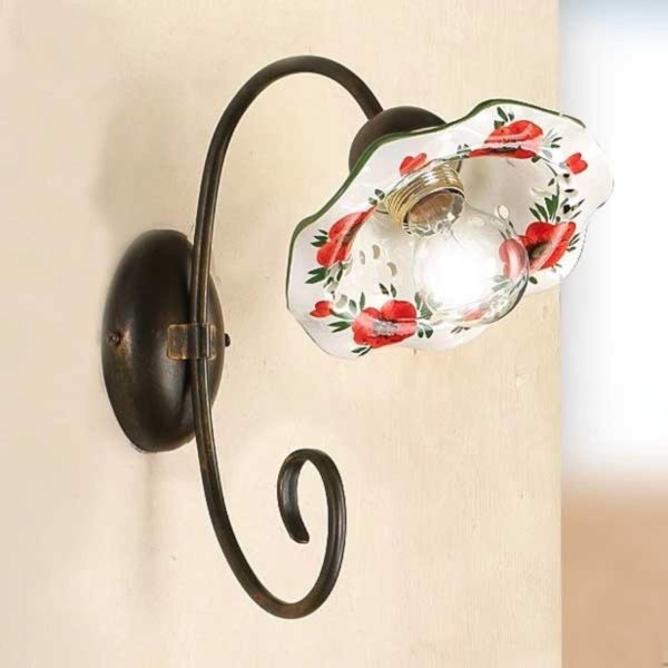 Ceramiche Applique ROSOLACCI avec abat-jour en céramique Ceramiche