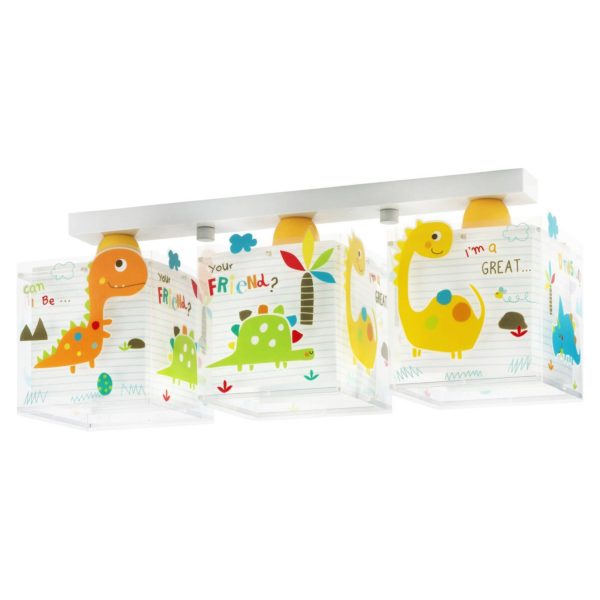Dalber Plafonnier pour enfants Dinos, à 3 lampes Dalber
