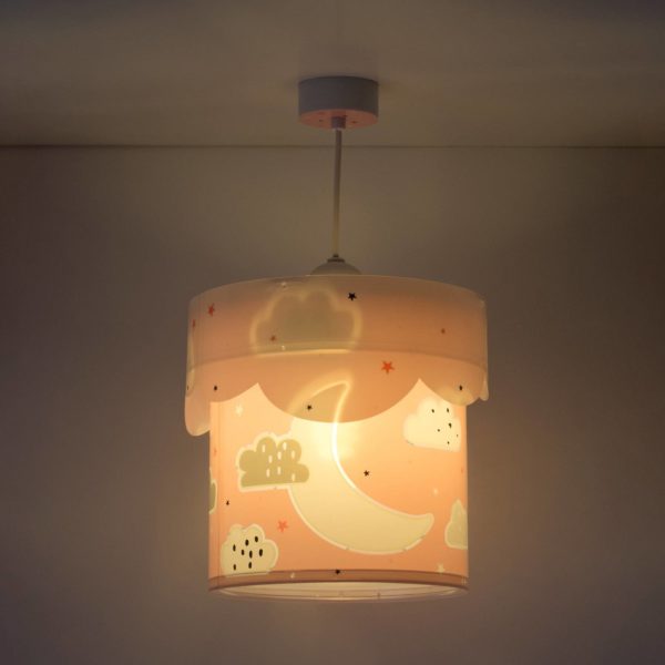 Dalber Suspension enfant Moon, 1 lampe, rose Dalber