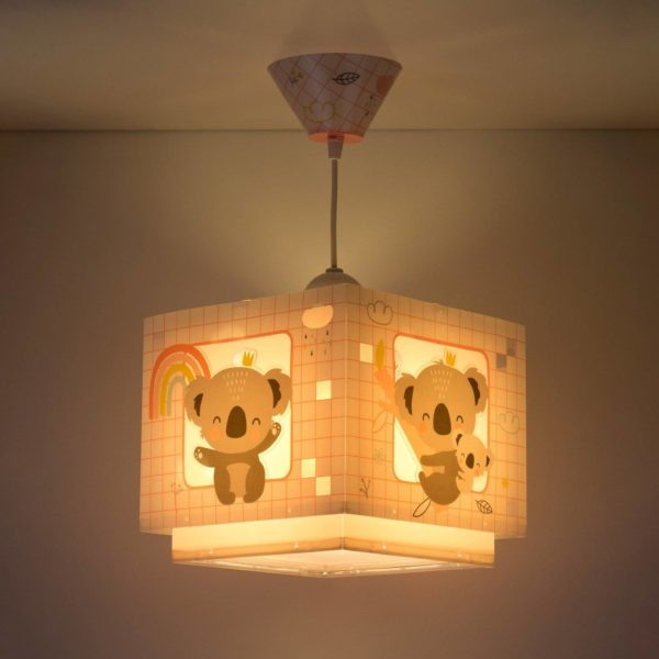 Dalber Suspension pour enfant Koala, 1 lampe, rose Dalber