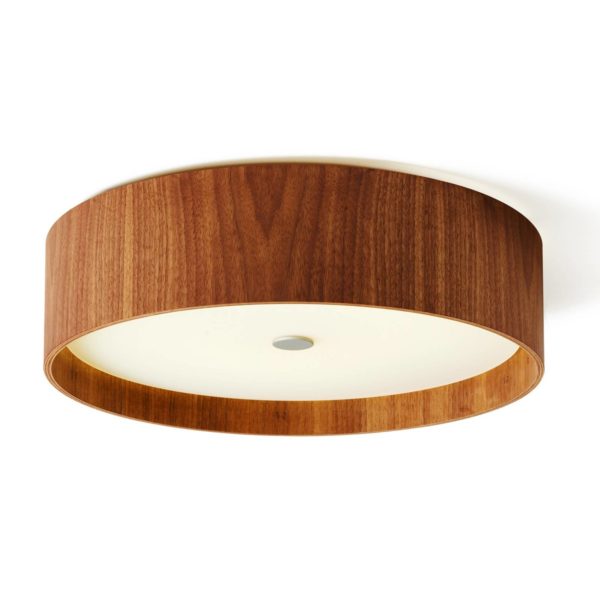 Domus Plafonnier LED LARAwood M, noyer, Ø 43 cm Domus