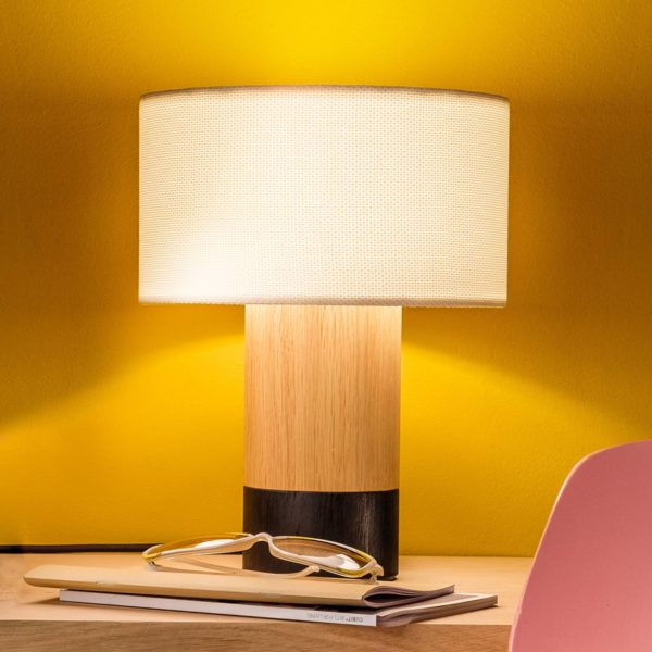 Domus Lampe à poser Klippa noir Trooper albâtre 31 cm Domus