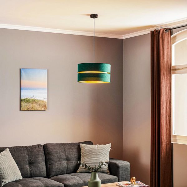 Euluna Duo suspension vert/doré Ø40 cm à 1 lampe Euluna