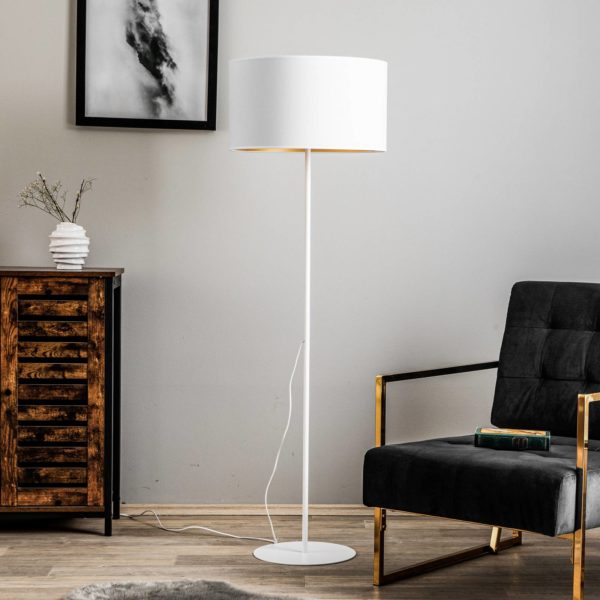 Duolla Lampadaire Roller, blanc/doré, hauteur 145 cm Duolla