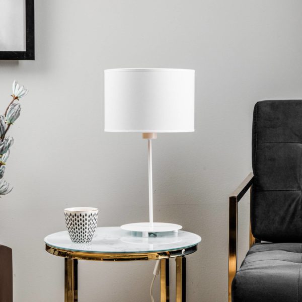 Duolla Lampe à poser Roller, blanc/doré, hauteur 50 cm Duolla