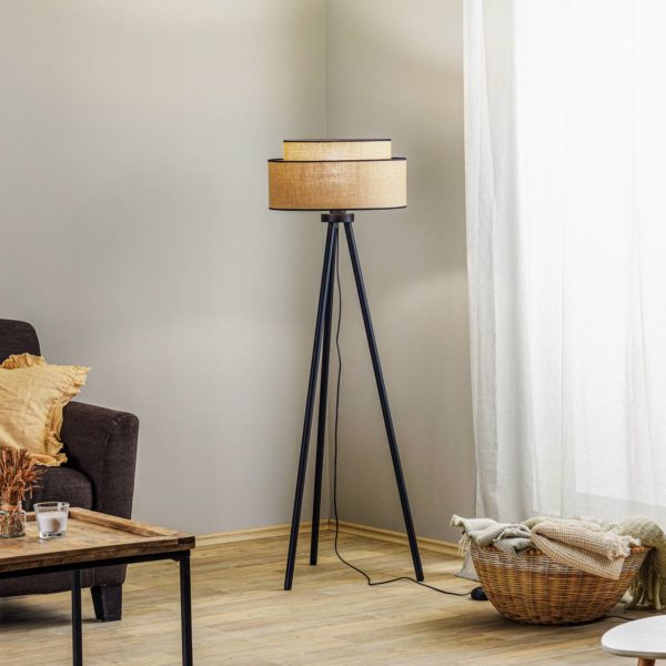 Duolla Lampadaire Boho jute & black
