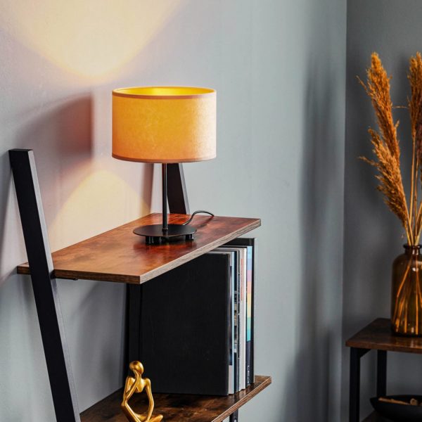 Euluna Lampe de table Golden Roller h 30 cm beige/doré Euluna