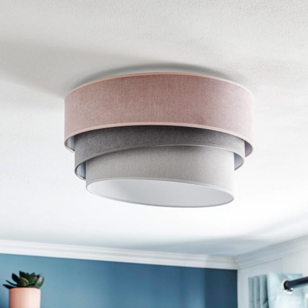 Duolla Plafonnier Pastell Trio rose/gris/gris clair Duolla