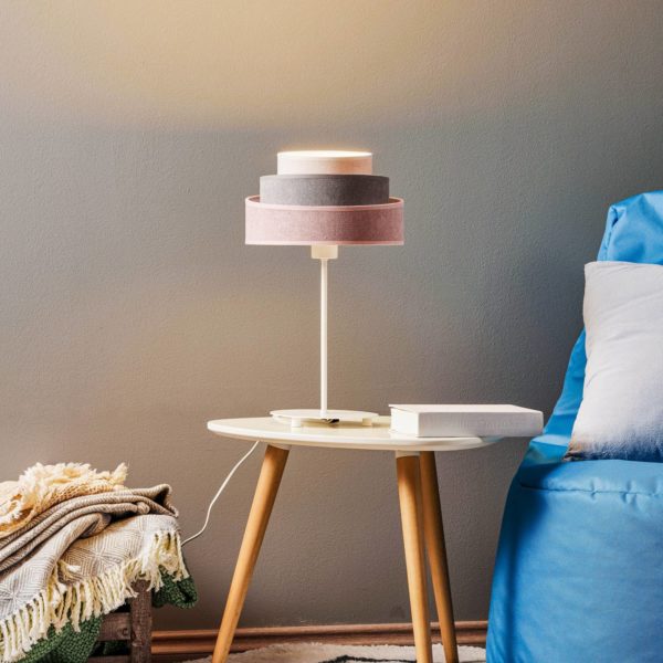 Duolla Lampe à poser Pastell Trio rose/gris/gris H50cm Duolla
