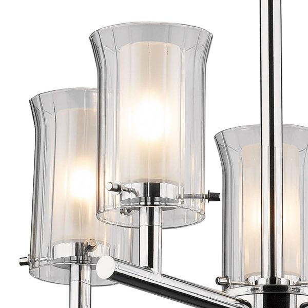 där lighting Plafonnier Elba avec cinq abat-jour en verre – IP44 där lighting