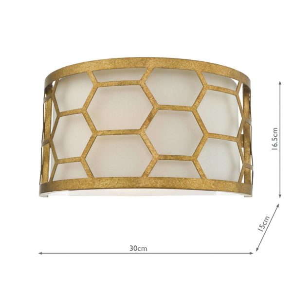 där lighting Applique murale Epstein dorée ivoire där lighting