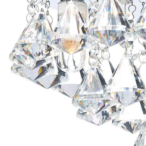 där lighting Plafonnier cristal Fringe avec protection IP44 där lighting