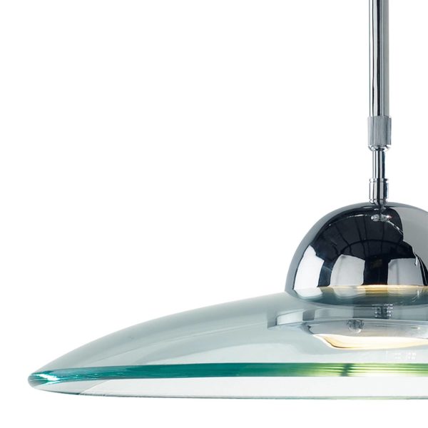 där lighting Suspension Hemisphere avec abat-jour en verre transparent där lighting