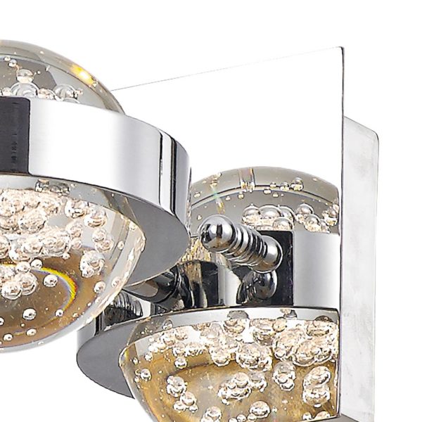 där lighting Applique murale LED Livia en chrome avec verre bubble där lighting
