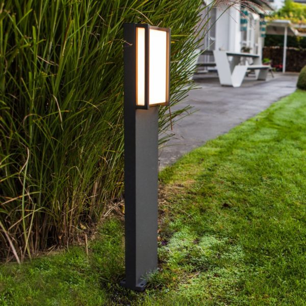 LUTEC Qubo borne lumineuse LED de forme rectiligne Lutec