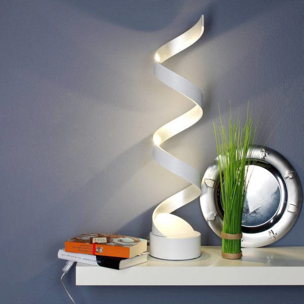 Eco-Light Lampe à poser LED Helix, 66 cm, blanche-argentée Eco-Light