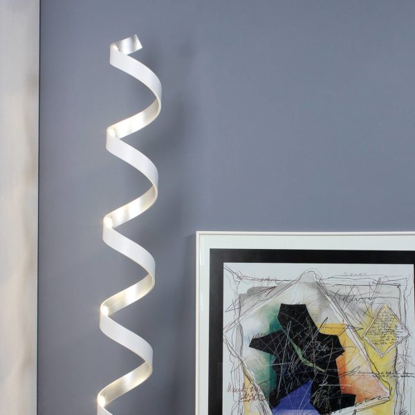 Eco-Light Lampadaire LED Helix hauteur 152 cm, blanc-argenté Eco-Light