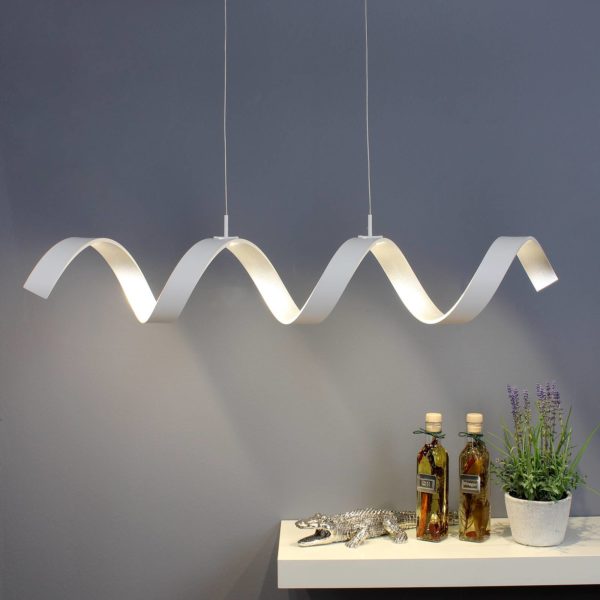 Eco-Light Suspension LED Helix, blanche-argentée, 80 cm Eco-Light