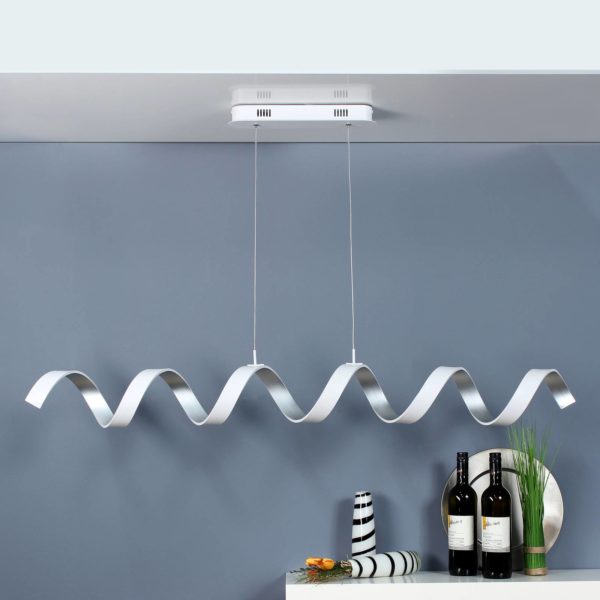 Eco-Light Suspension LED Helix, blanche-argentée, 125 cm Eco-Light