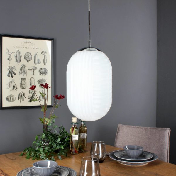 Eco-Light Suspension Greenwich, verre blanc Eco-Light