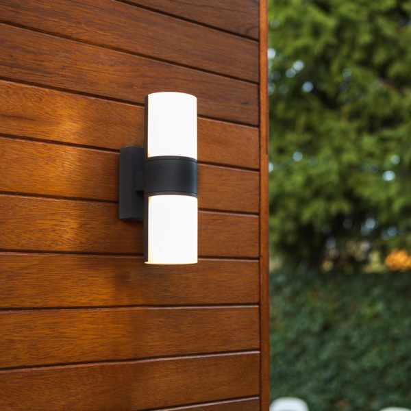 LUTEC Applique d’extérieur LED Cyra, 2 lampe, noire mate Lutec
