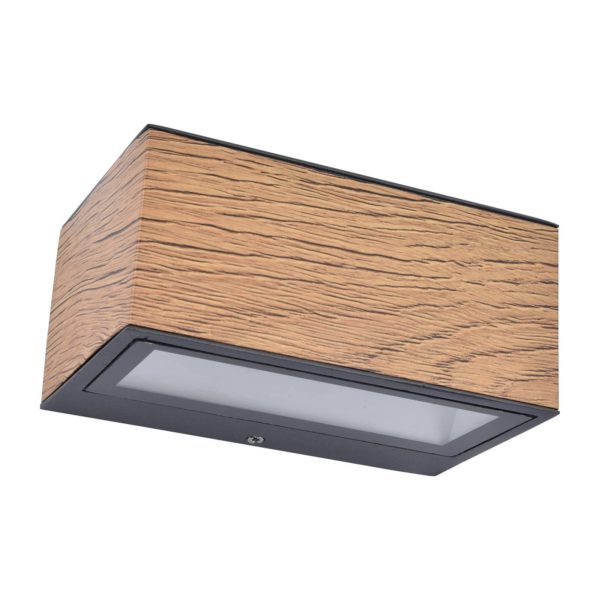 LUTEC Applique d’extérieur LED Gemini aspect bois