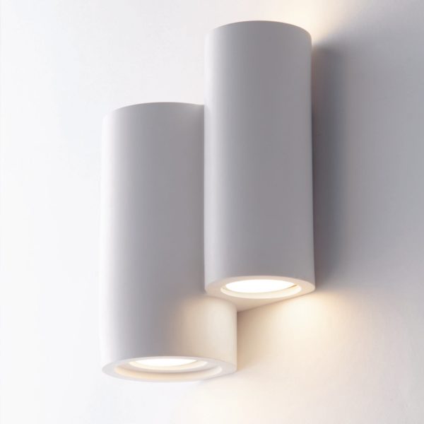 Eco-Light Applique Banjie en plâtre deux cylindres