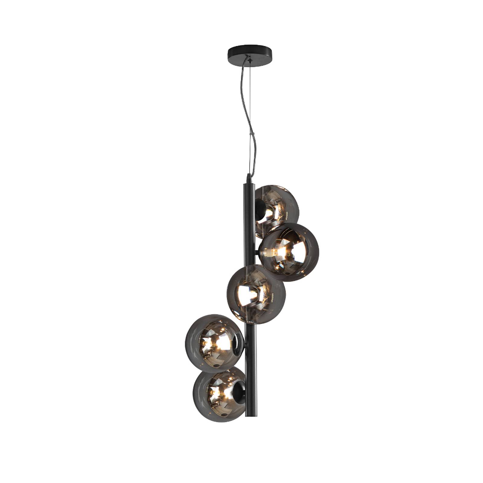 Eco-Light Suspension Neptun verticale à 5 lampes noir Eco-Light