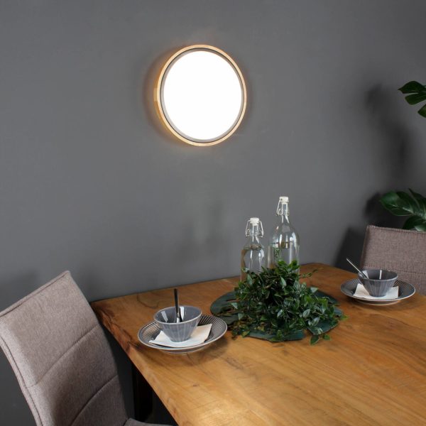 Eco-Light Plafonnier LED Solstar avec décor bois Ø 30,7 cm Eco-Light