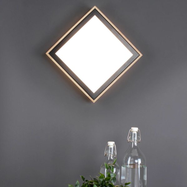 Eco-Light Plafonnier LED Solstar angulaire 28,5 x 28,5 cm Eco-Light