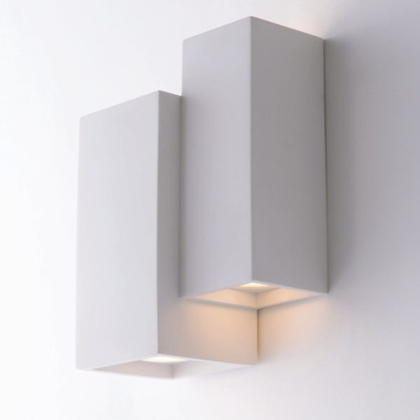 Eco-Light Applique Foster plâtre 2 parallélépipèdes