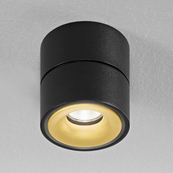 Egger Licht Egger Clippo S spot pour plafond LED, noir/doré Egger Licht