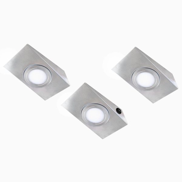 Evotec 3 lampes meuble LED Keili, interrupteur 2 niveaux Evotec