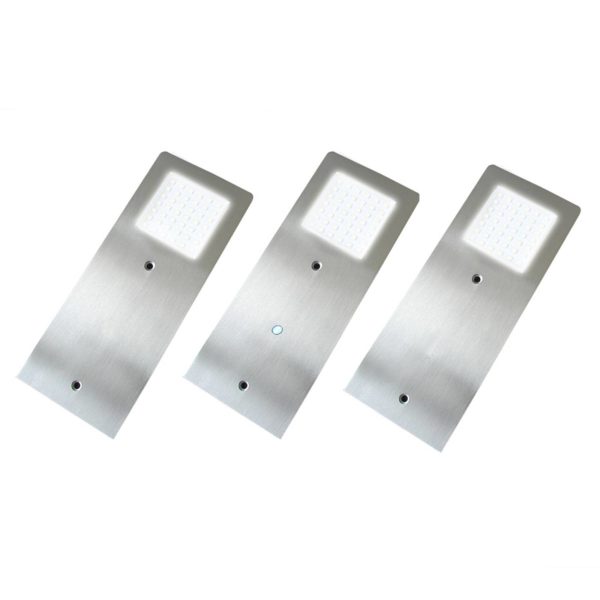 Evotec Lampe sous meuble LED Alustar plat lot de 3 Evotec