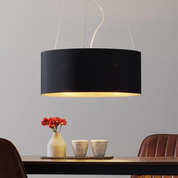 EGLO Lecio – suspension textile noire-dorée EGLO