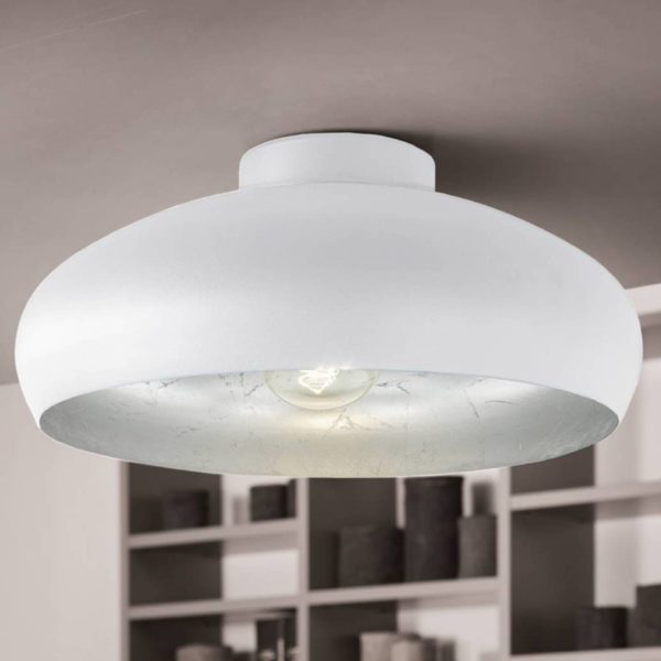 EGLO Plafonnier Mogano en métal, Ø40 cm, blanc EGLO