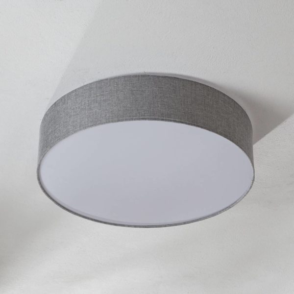 EGLO Plafonnier gris Pasteri avec abat-jour en lin 57 cm EGLO